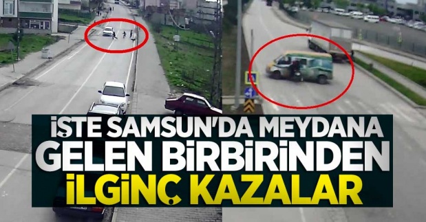 Samsun trafik kazası | Samsun'da meydana gelen ilginç, dikkat çekici kazalar
