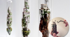 Minyatür Sanatçı Bakın Cam tüplere Neler Yapıyor...
