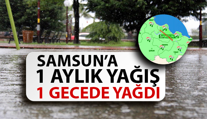 Samsun’da Şiddetli Yağış Hayatı Felç Etti