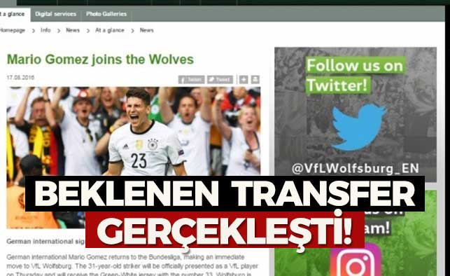 Mario Gomez resmen Wolfsburg’da