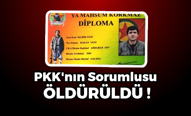PKK'nın Sorumlusu Öldürüldü !