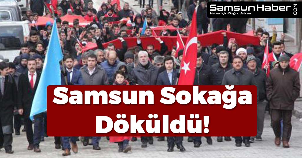 Samsun'da ''Teröre lanet şehide dua'' Yürüyüşü Düzenlendi