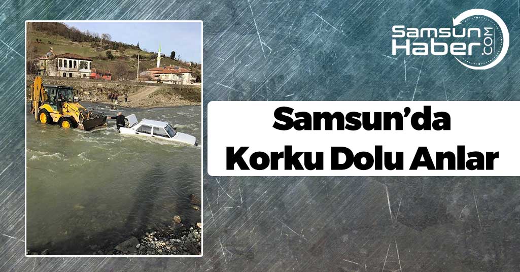 Samsun'da Bir Araç Irmak Sularına Kapıldı
