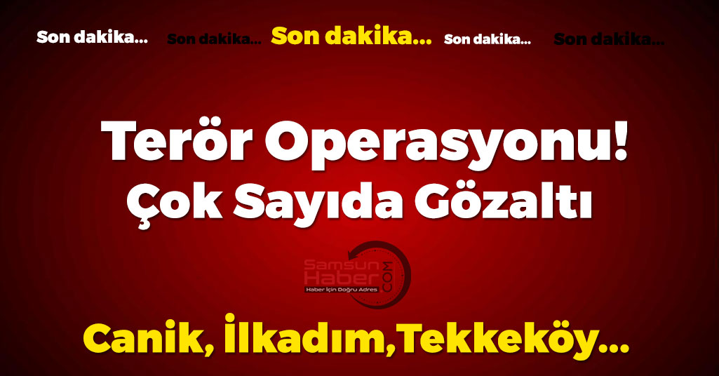 Samsun'da Birçok İlde Terör Operasyonu!