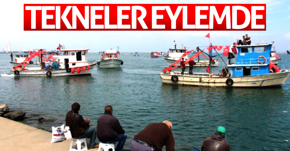 Samsun Limanı’na protesto: Gemilerle çıkarma yaptılar