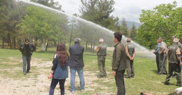 Vezirköprü Ormanı'nda personele yangın eğitimi verildi