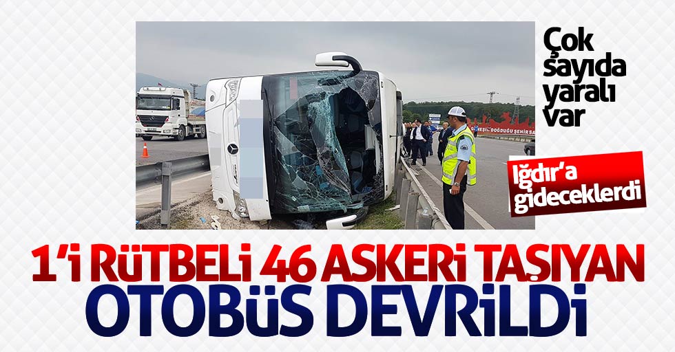 Samsun'da askerleri taşıyan otobüs devrildi: 49 yaralı