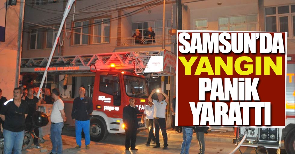 Samsun'da yangın panik yarattı