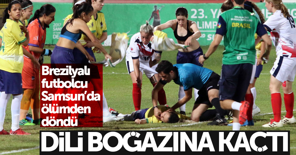 Samsun'da dili boğazına kaçan futbolcu ölümden döndü
