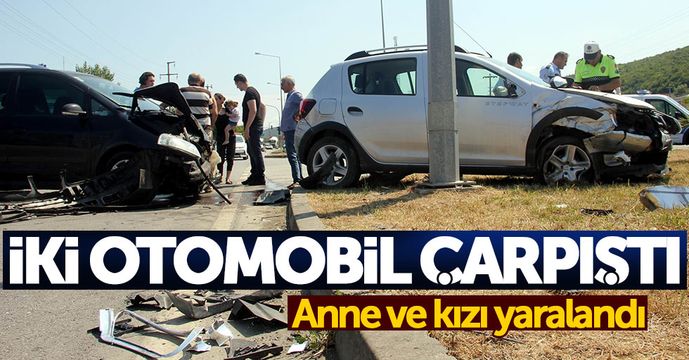 Samsun'da 2 otomobil çarpıştı: Anne ve kızı yaralandı