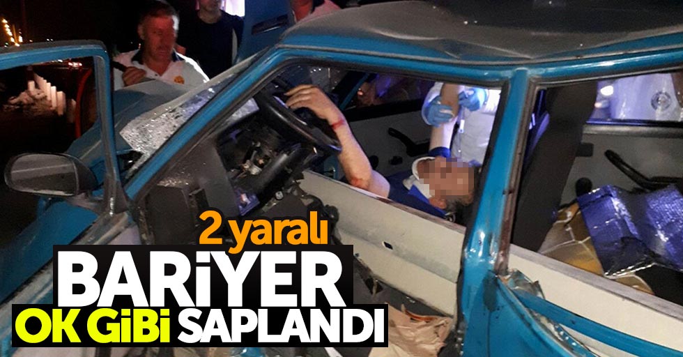 Samsun'da otomobil bariyere girdi: 2 yaralı
