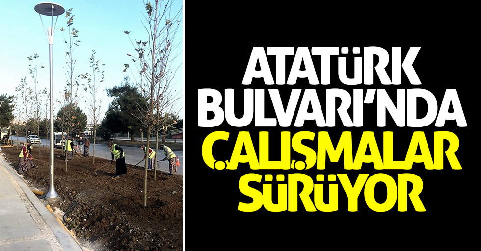 Atatürk Bulvarı'nda çalışmalar sürüyor