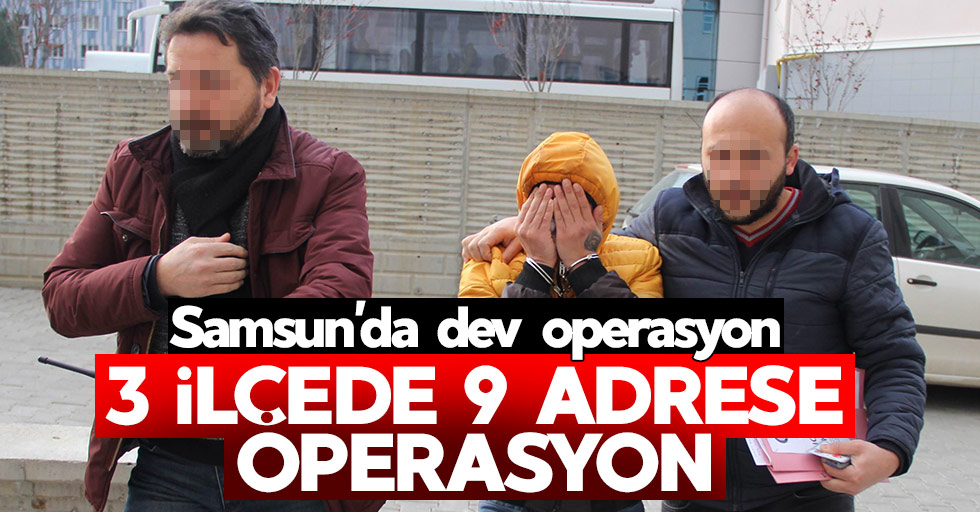 Samsun'da 3 ilçede operasyon: 9 gözaltı