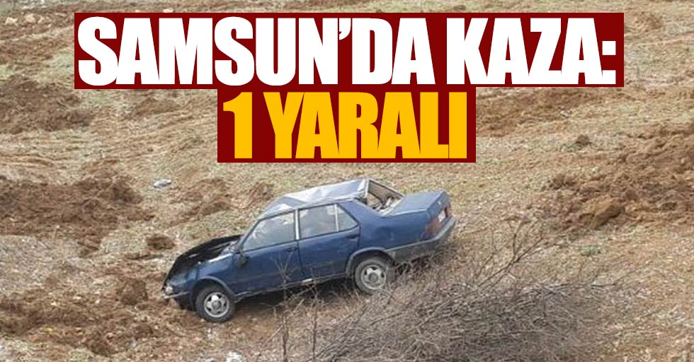 Samsun'da araç şarampole yuvarlandı: 1 yaralı
