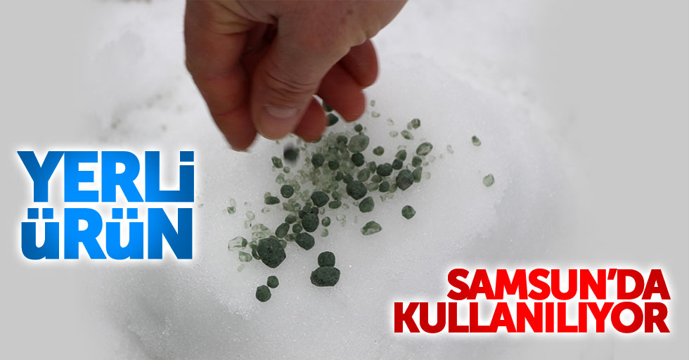 Samsun'da karla mücadelede solüsyon kullanılıyor