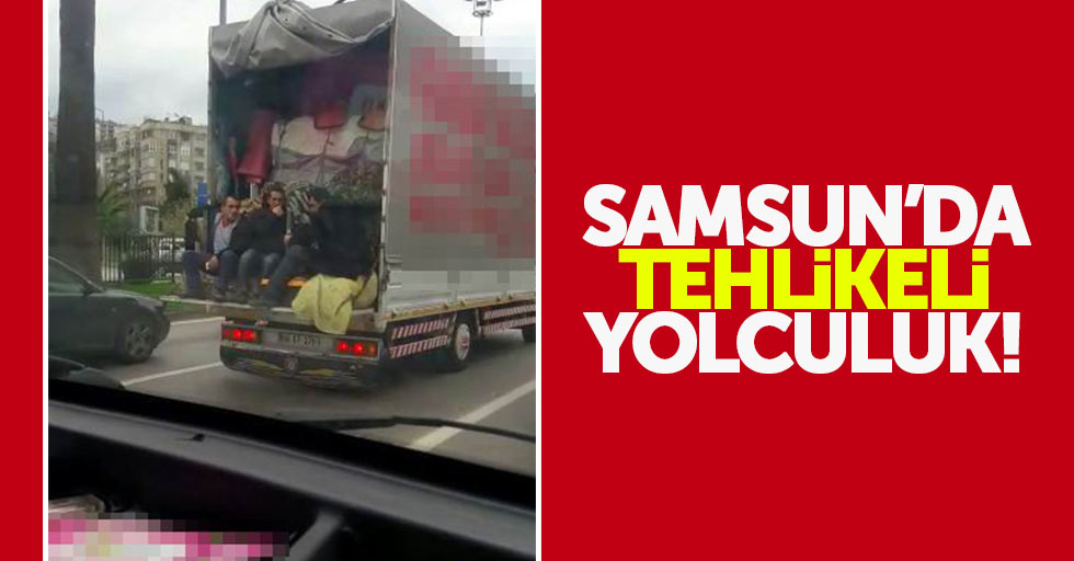 Samsun'da tehlikeli yolculuk böyle görüntülendi