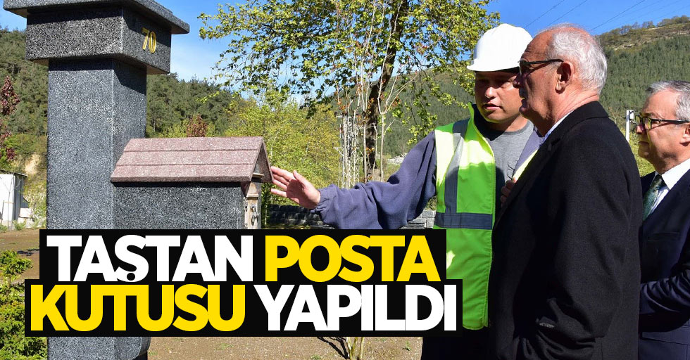 Samsun'da taştan posta kutusu yapıldı