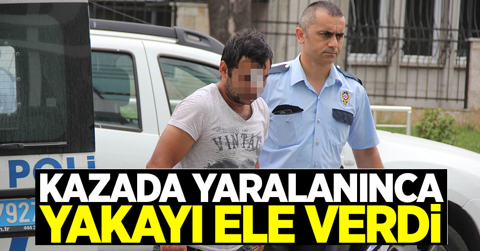 Samsun'da kazada yaralanan sürücü yakayı ele verdi