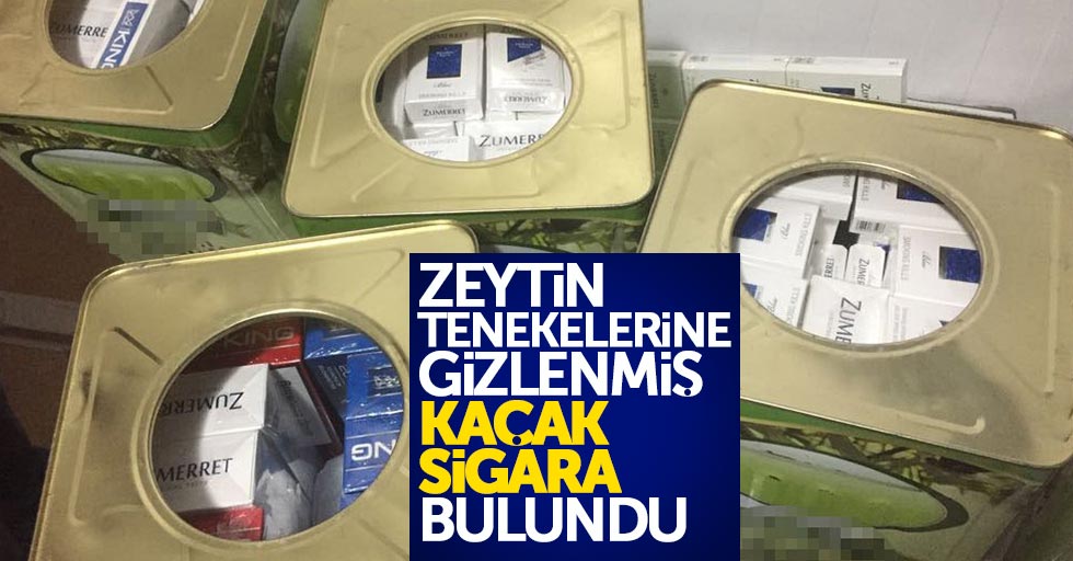 Samsun'da zeytin tenekelerine gizlenmiş kaçak sigara bulundu