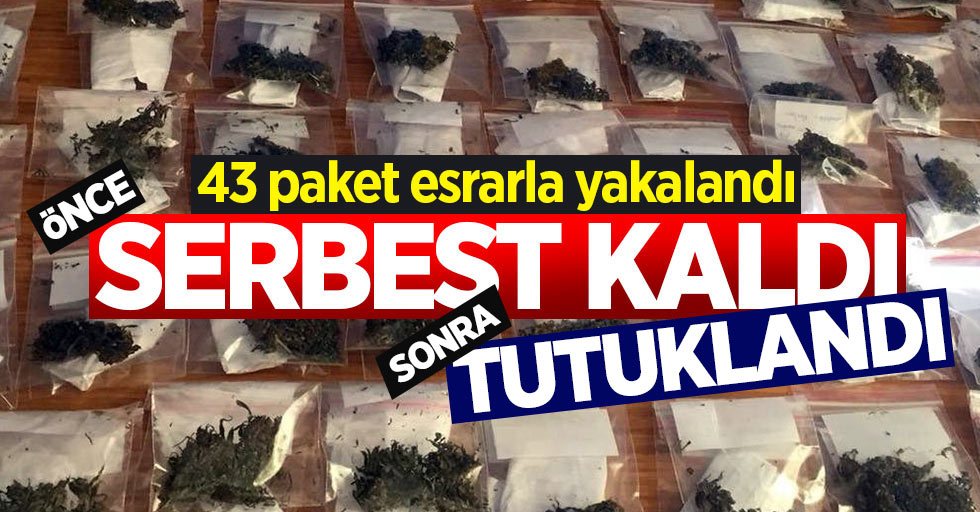 Samsun'da 43 paket esrarla yakalanan şahıs tutuklandı