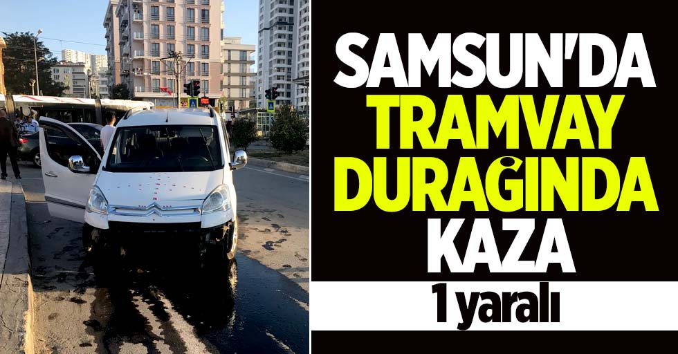 Samsun'da otomobil direğe çarptı! 1 yaralı