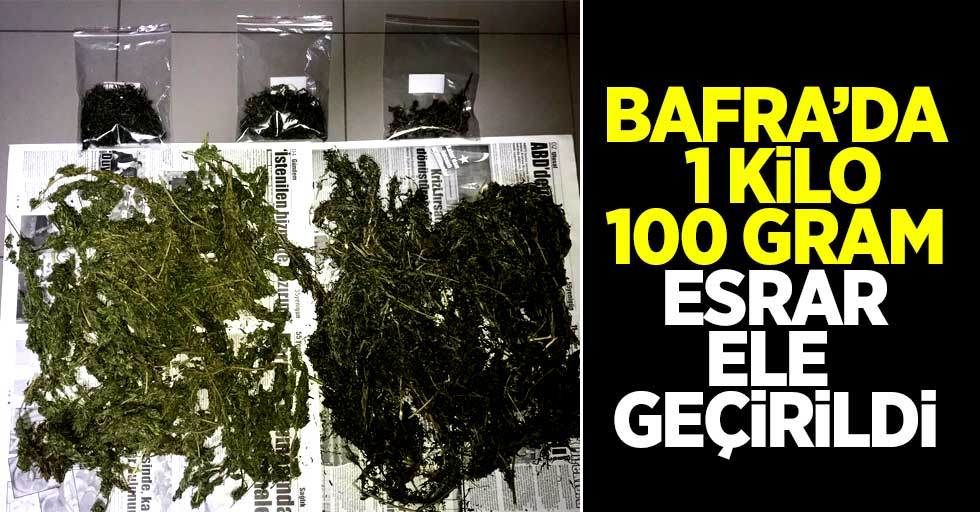 Bafra'da 1 kilo 100 gram esrar ele geçirildi