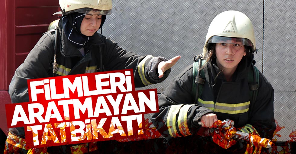 Samsun'da kadın itfaiyeciler erkeklere taş çıkartıyor