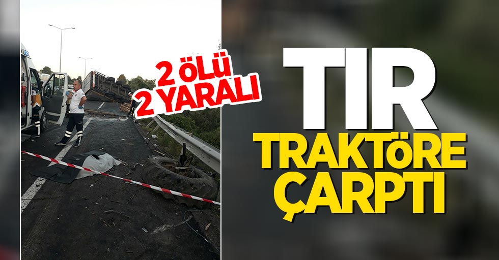 Samsun'da tır traktöre çarptı
