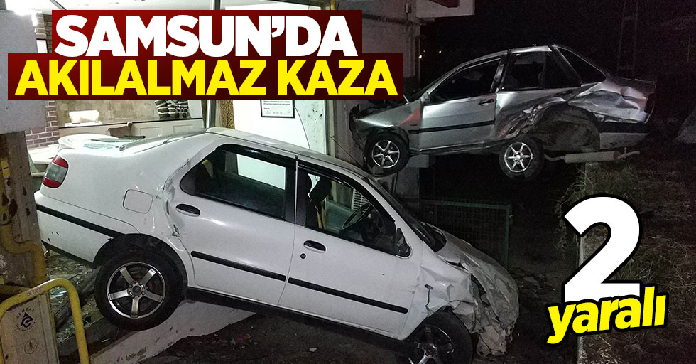 Samsun'da otomobil lokantaya girdi: 2 yaralı