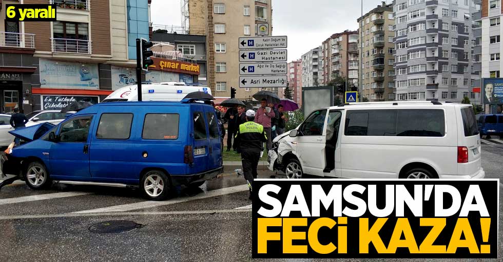 Samsun'da araçlar çarpıştı! 6 yaralı
