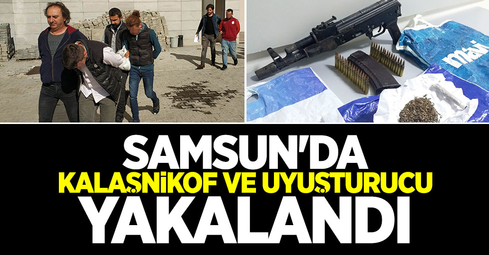 Samsun'da kalaşnikof tüfek ve uyuşturucu yakalandı