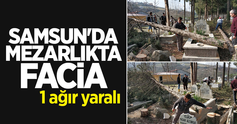 Samsun'da mezarlıkta facia: 1 ağır yaralı