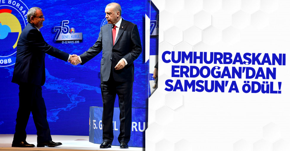 Cumhurbaşkanı Erdoğan'dan Samsun'a ödül!