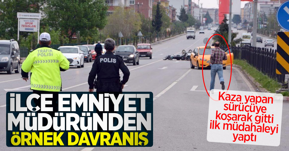 Samsun'da motosiklet kazası! Sürücüye ilk müdahale emniyet müdüründen 