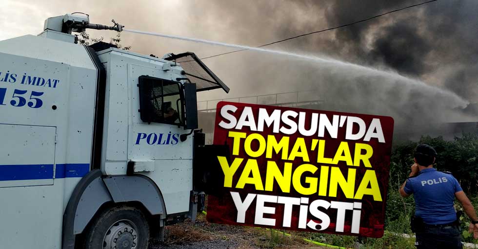 Samsun'da TOMA'lar yangına yetişti