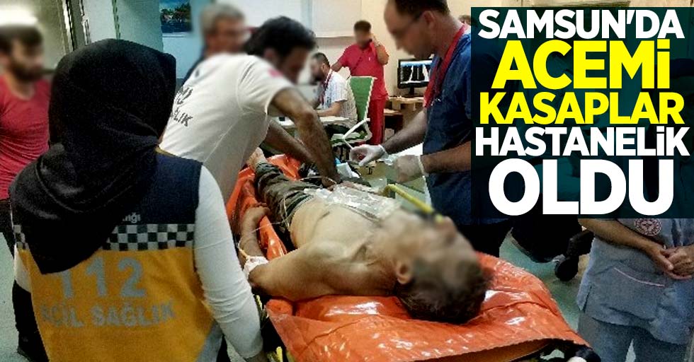 Samsun'da acemi kasaplar hastanelik oldu