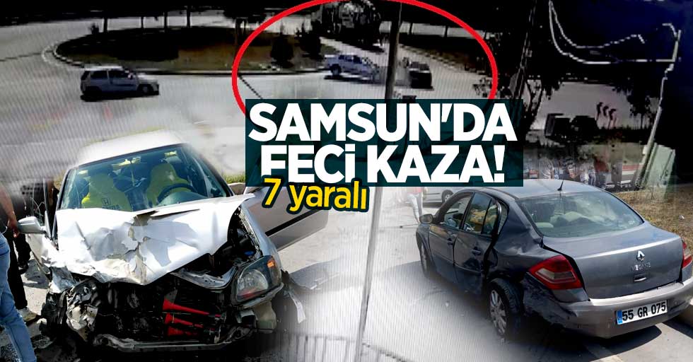Samsun'da kavşakta kaza! 7 yaralı