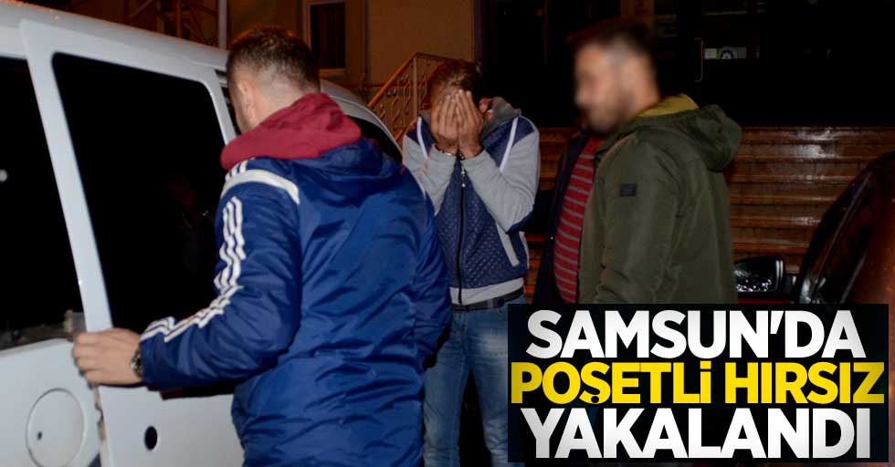 Samsun'da poşetli hırsız yakalandı