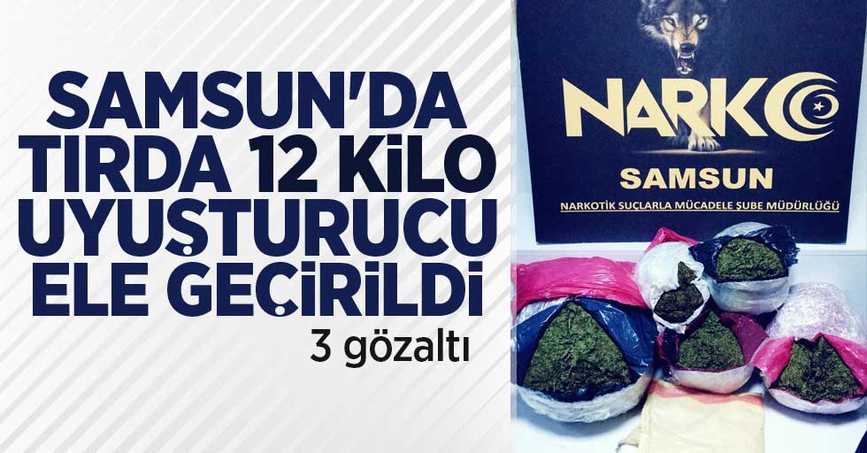 Samsun'da tırda 12 kilo uyuşturucu ele geçirildi! 3 gözaltı