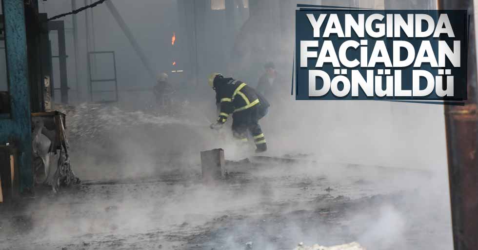 Samsun'da fabrika yangının faciadan dönüldü 