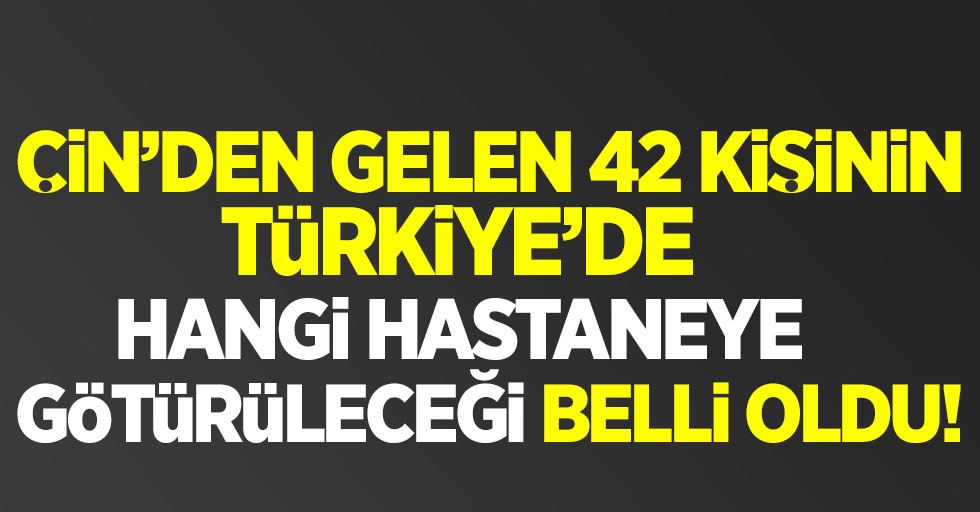Çin'den gelen 42 kişinin Türkiye'de hangi hastaneye götürüleceği belli oldu