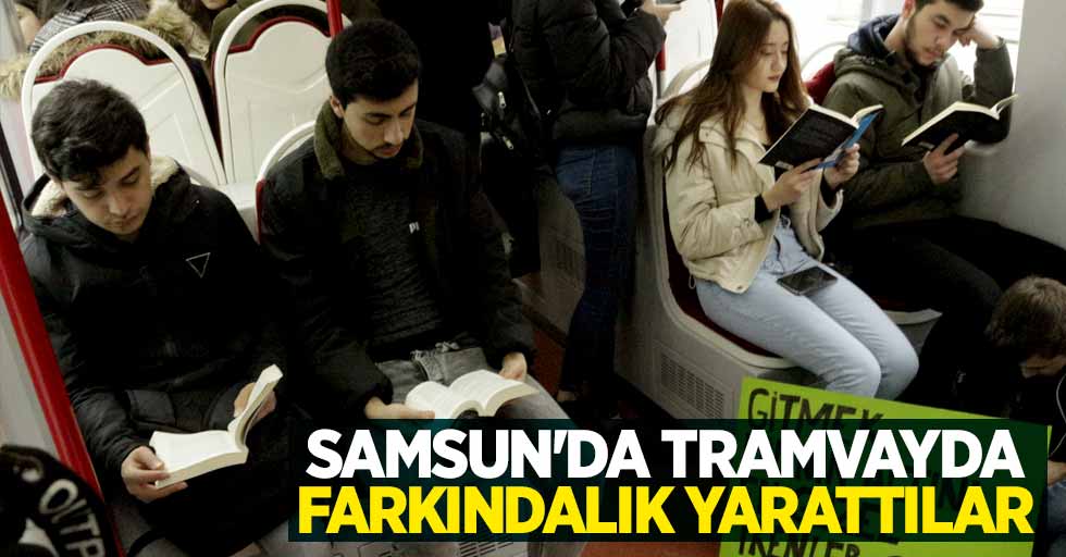 Samsun'da tramvayda farkındalık yarattılar