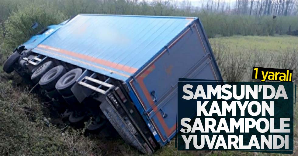 Samsun'da kamyon şarampole yuvarlandı: 1 yaralı