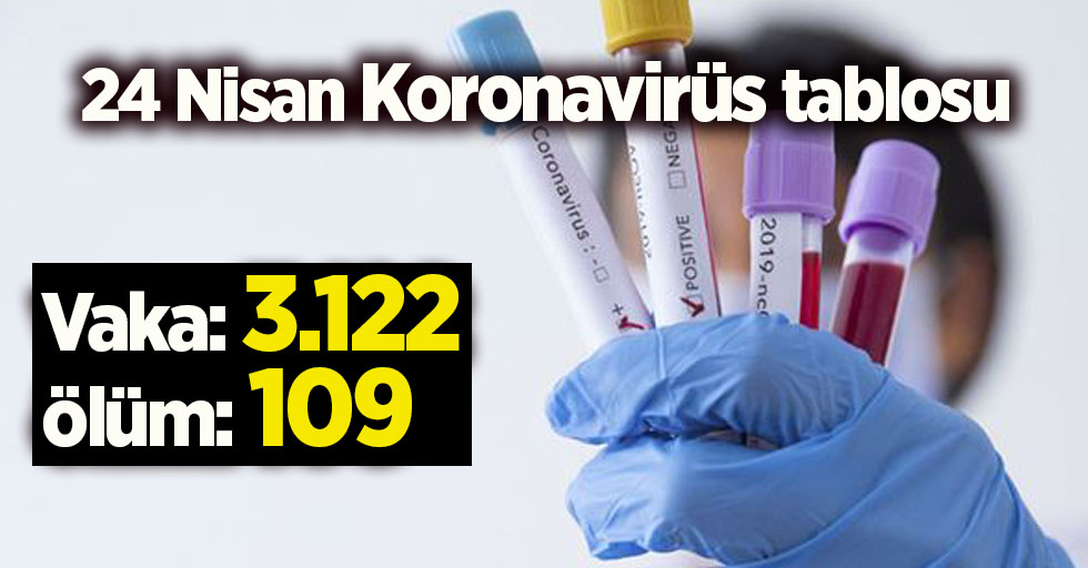 24 Nisan Koronavirüs tablosu