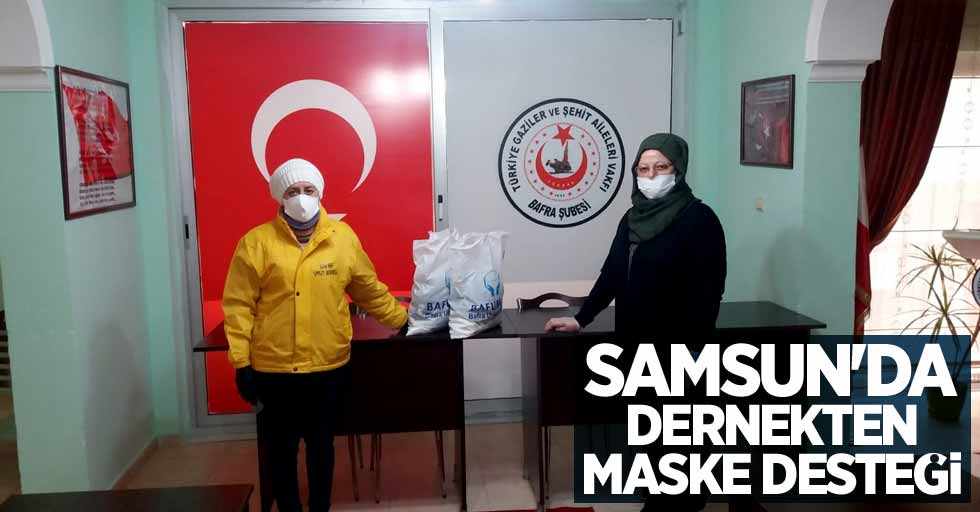 Samsun'da dernekten maske desteği