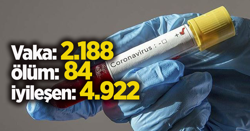 Koronavirüs vaka: 2.188 ölüm: 84