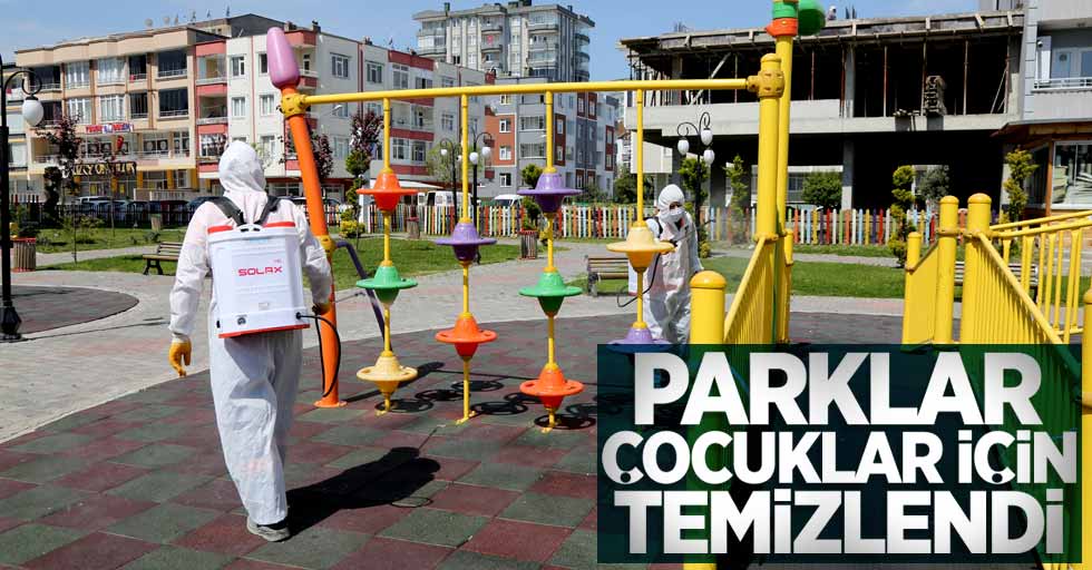 Samsun'da parklar çocuklar için temizlendi