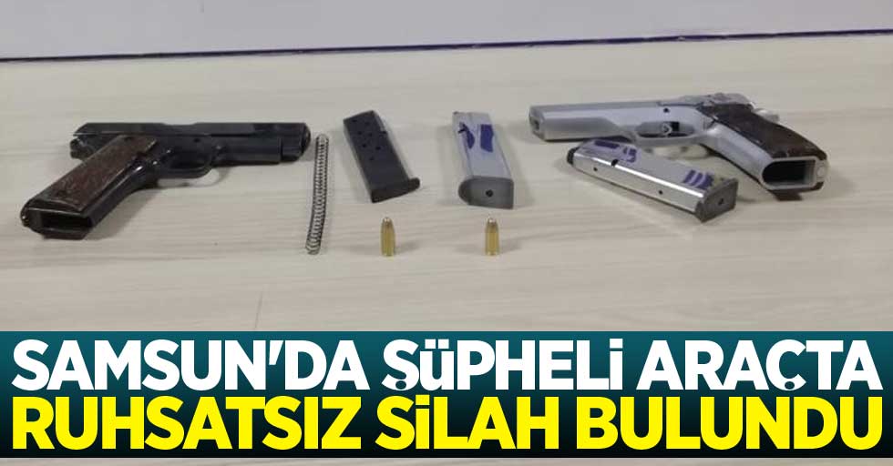 Samsun'da şüpheli araçta ruhsatsız silah bulundu