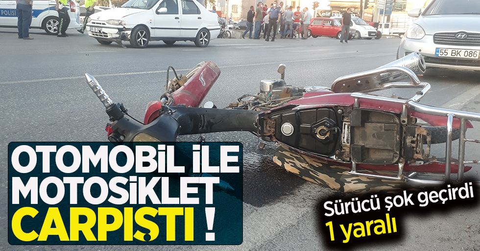 Samsun'da otomobille motosiklet çarpıştı! 1 yaralı