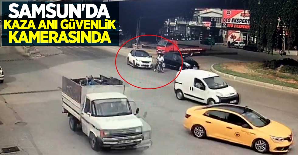 Samsun'da kaza anı güvenlik kamerasında